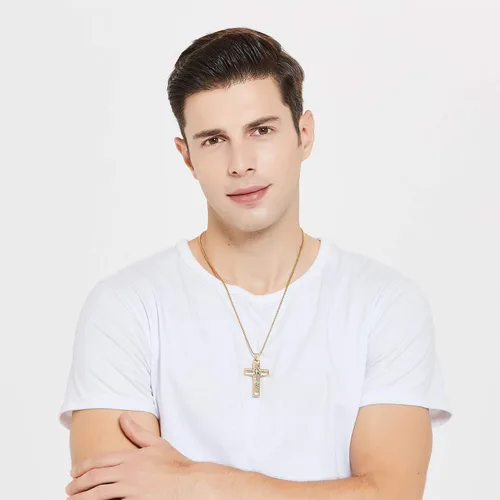 Vista 6 de Collar de letras doradas con cadena de acero A-Z regalo de cumpleaños para hombres mujeres niños niñas collares con colgante Metal