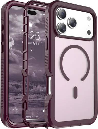 Vista 129 de Funda magnética para iPhone 17, protección resistente, color blanco antiguo