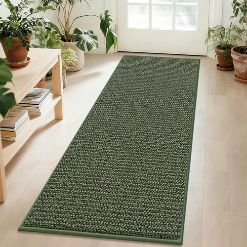 Vista 16 de BEQHAUSE Alfombra de Entrada de 20"x32" Tapete Interior para Puerta Antideslizante Lavable, Alfombras de Pasillo Absorbentes y Resistentes a Manchas