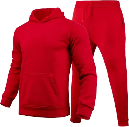 Vista 4 de Conjunto deportivo para hombre, traje de ocio, color sólido, cremallera, suéter, pantalones, traje deportivo, conjunto casual para hombres