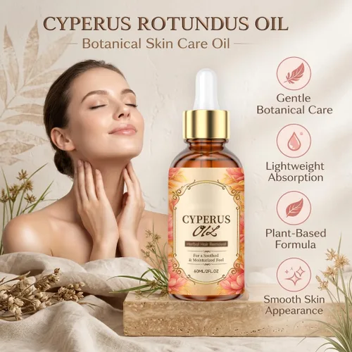 Vista 3 de Cyperus Rotundus Oil, Post-Hair Removal Skin Serum & Moisturizing Body Oil with Peppermint, Daily Grooming Care for Smooth Looking Skin on Face, 1