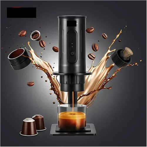 Vista 3 de Cafetera portátil de mano - Cafetera manual para cápsulas y café molido - Ideal para acampar y senderismo (3)