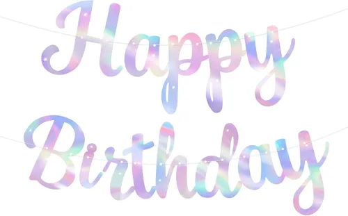 Vista 11 de Letrero de Pancarta de Feliz Cumpleaños Negro con Purpurina, Guirnalda de Cumpleaños Pancartas de Pared y Puerta Bandera para Mujeres Hombres Niños