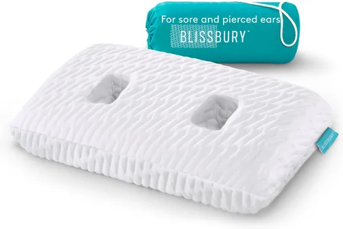 Vista 9 de Almohada para la oreja con orificio para dormir y recuperación Almohada de perforación Diseño ajustable de espuma viscoelástica con orificios