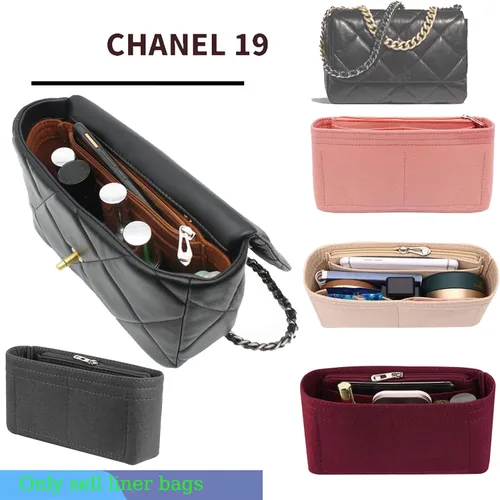 Vista 5 de Lckaey Organizador de monedero Inserto para 19 bolso con solapa Organizador de bolsa pequeña con bolsillo lateral con cremallera 1016negro-S