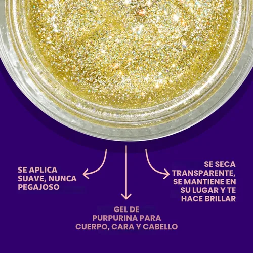 Vista 3 de UNICORN SNOT Gel holográfico con purpurina para la cara y el cuerpo Maquillaje de purpurina para las fiestas: Regalos para calcetines y Navidad