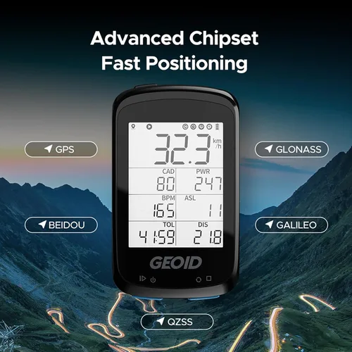 Vista 4 de GEOID CC500 Bike Computer GPS, velocímetro inalámbrico para bicicleta, ANT+ Bluetooth 2.5 pulgadas Bicicleta, IPX6 impermeable ciclismo computadora