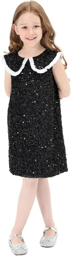 Vista 8 de Vestido de lentejuelas brillantes para niñas, vestidos de fiesta de princesa para niñas pequeñas, traje de cumpleaños, vestidos para ocasiones