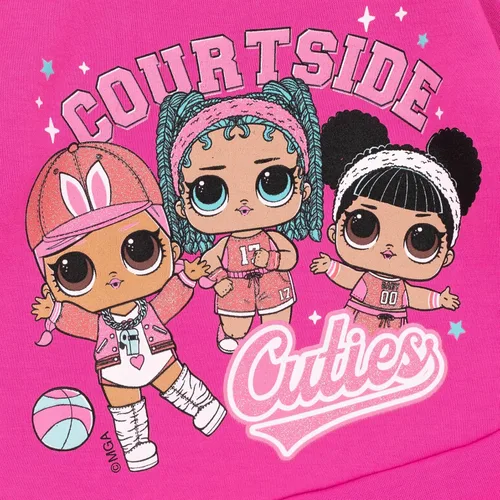 Vista 6 de L.O.L. Surprise! Fierce Bhaddie Flipside Unity - Conjunto de sudadera y leggings de forro polar cruzado para niñas pequeños a niños grandes, Rosado