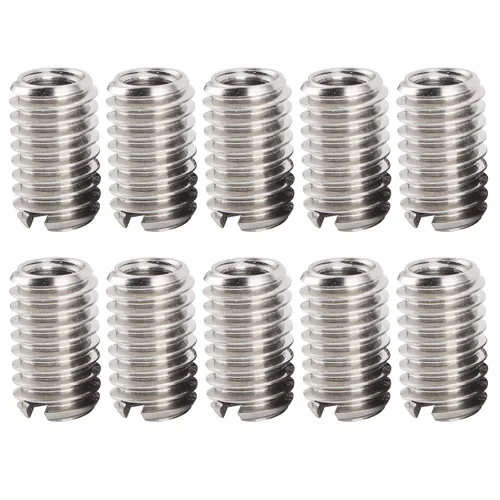 Vista 12 de 10 piezas de inserción de rosca autorroscante, tuerca reductora de acero inoxidable de 0.236 in hembra M3x0.0.197 in macho M5x0.0.315 in