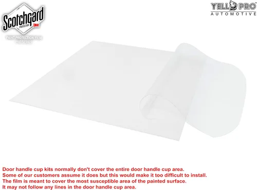 Vista 4 de Protector de pintura antiarañazos 3M Scotchgard de ajuste personalizado para manija de puerta, protector PPF autorreparable para Dodge RAM 1500