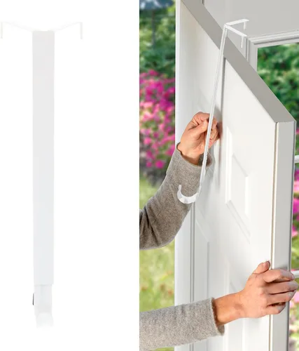 Vista 16 de Haute Decor Adapt - Colgador de corona ajustable, con ajuste de parte superior y longitud - Latón antiguo - Soporte para corona sobre la puerta que