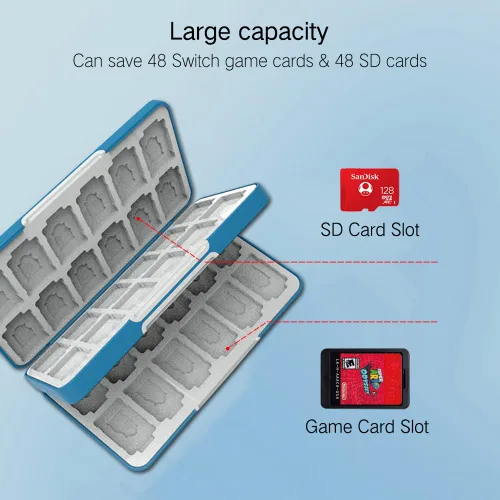 Vista 2 de PERFECTSIGHT Switch Game Case Compatible with Nintendo Switch OLED & Switch Lite, 48 Switch Game HolderCute Switch Game Card Case Cartridge with 48