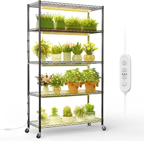 Vista 11 de FREELICHT Soporte para plantas con luz de cultivo de 5 niveles