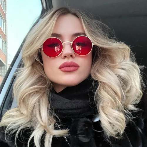 Vista 3 de JUDOO Trendy Small Round Polarized Sunglasses for Women Men Circle Hippie Glasses