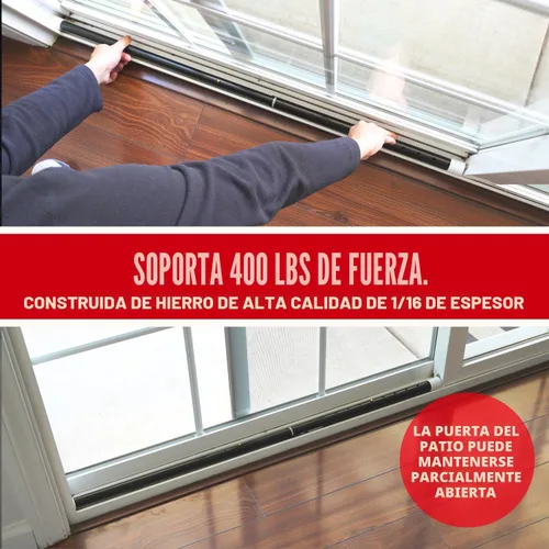 Vista 6 de SECURITYMAN Barra de seguridad para puerta 2 en 1 y barra de seguridad para puerta corredera – Jammer de puerta construida de hierro de alta calidad