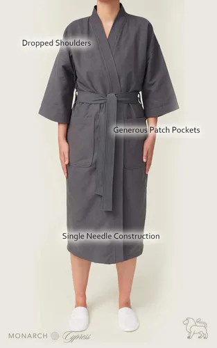 Vista 7 de MONARCH Chamois - Bata de microfibra tipo kimono para hotel, ligera, absorbente, suave, para spa, ciprés