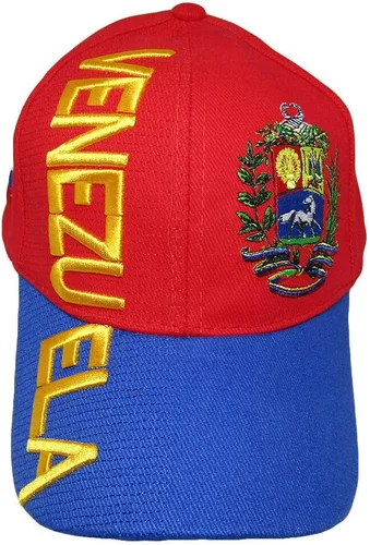 Vista 3 de K's Novelties Venezuela 7 Estrellas Rojo Royal Blue Letras Cresta Parche En El Lado Bordado Gorra