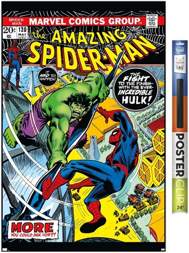 Vista 17 de Marvel Comics Amazing Spider-Man #120 - Póster de pared, 22.4 pulgadas de largo x 14.7 pulgadas de ancho, versión enmarcada de madera de granero