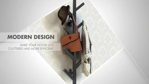 Vista 5 de Premium Racks - Perchero para abrigo y sombrero, diseño moderno, montado en la pared, elegante, negro