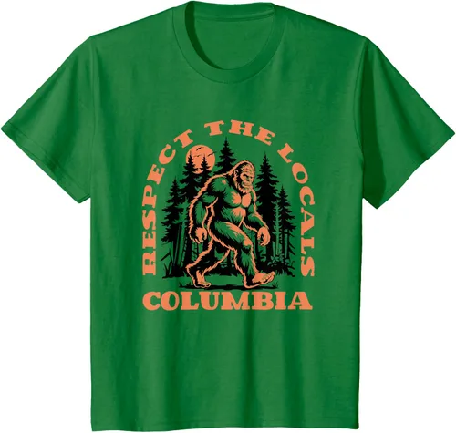 Vista 3 de Columbia Bigfoot Respect the Locals - Camiseta retro Sasquatch