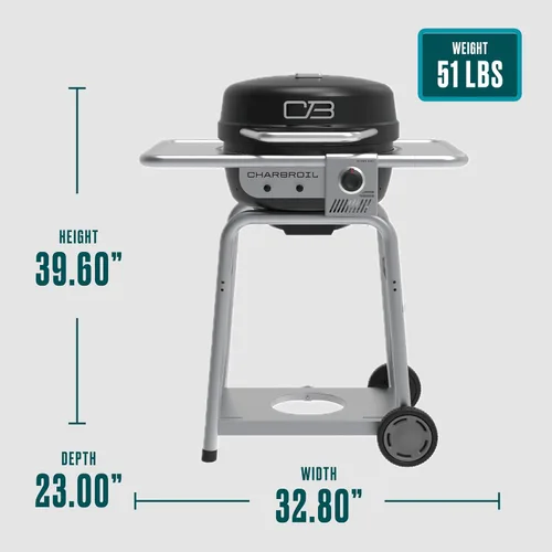 Vista 10 de Charbroil Bistro Pro - Parrilla de gas para espacios pequeños y patios, color negro - 25302161