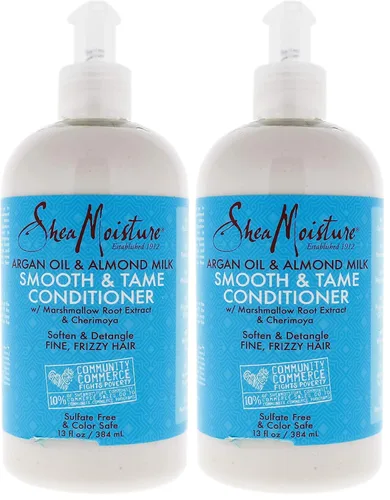 Vista 4 de Shea Moisture Aceite de argán y leche de almendras suave y acondicionador para unisex, 13 onzas