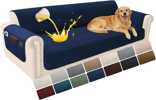 Vista 21 de Fundas de terciopelo 100% impermeables para sofá biplaza, fundas lavables para sofá de 2 plazas, fundas de sofá aptas para mascotas, protector