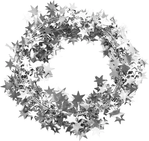 Vista 10 de Guirnalda de oropel brillante con alambre, guirnalda metálica de Navidad de estrella pequeña para árbol de Navidad, hogar, boda, fiesta, adorno Azul