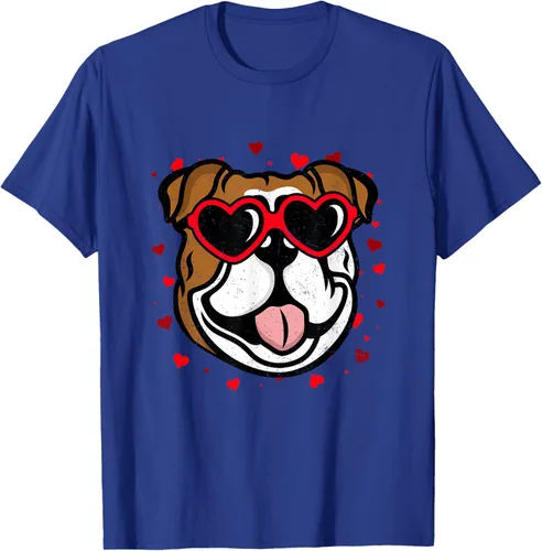 Vista 19 de Bulldog Valentine - Camiseta para amantes de las gafas de sol para perros, Negro