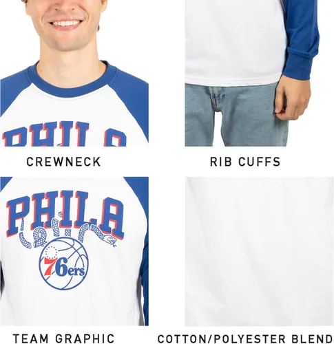 Vista 4 de Ultra Game Men’s NBA Official Super Soft Raglan Baseball T-Shirt