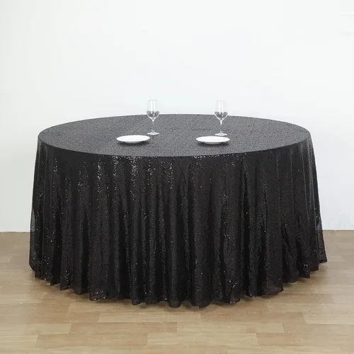 Vista 9 de Tableclothsfactory Luxury Collection - Manteles redondos de lentejuelas de 108 pulgadas, color dorado