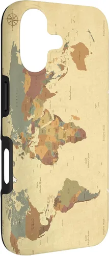Vista 3 de Funda para teléfono inteligente con diseño de mapa mundial para iPhone 17