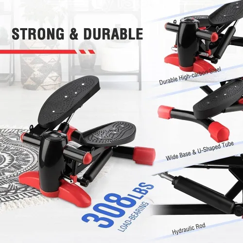 Vista 4 de Steppers for Exercise, Exercise Step Machine with LCD Display Stepper Machine Fitness Aerobic Stepper Home Gym Equipment for Beginners and Advanced