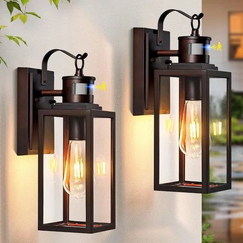 Vista 20 de VIANIS Luces de Pared para Exteriores, Luces de Porche Linterna para Exteriores, Accesorios de Iluminación para Exteriores Impermeables Negros