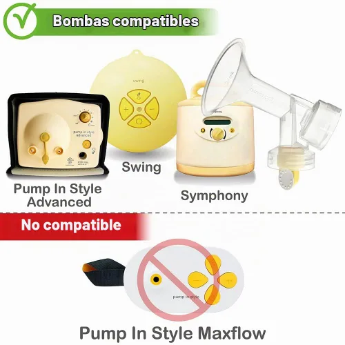 Vista 2 de Kit de bomba de leche. Válvulas y membranas para la bomba Medela, como las bombas de Lactina, Symphony y Swing