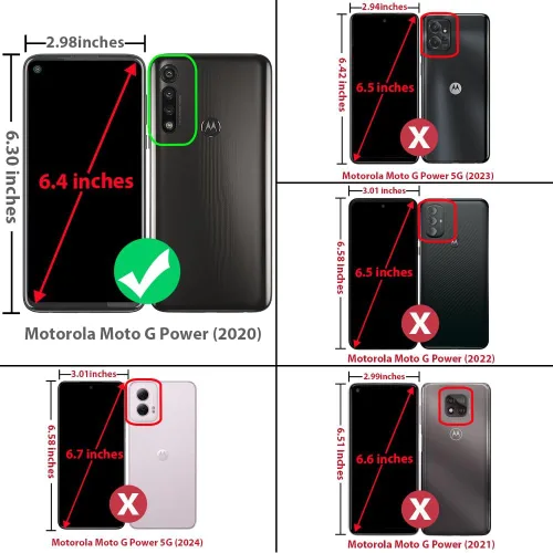 Vista 2 de TJS - Funda compatible con Motorola Moto G Power (2020) (negro) Anillo de metal soporte magnético Kickstand Heavy Duty Drop Protector Teléfono