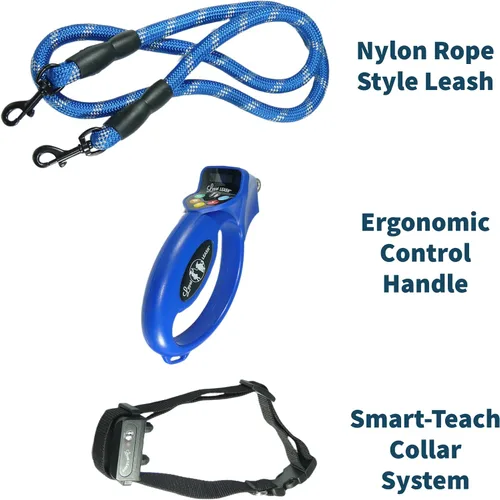 Vista 6 de Correa electrónica segura para entrenamiento de perros con modo automático, control remoto ergonómico, sensibilidad ajustable, collar sin tirones