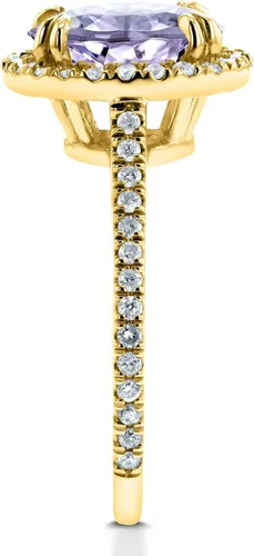 Vista 4 de Kobelli Anillo de oro amarillo de 14 quilates con amatista y diamante de corte ovalado, oro amarillo de 14 quilates