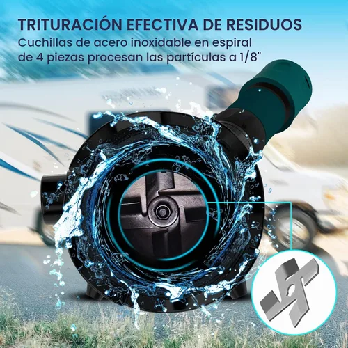 Vista 4 de Bomba maceradora de RV, bomba de alcantarillado de aguas residuales autocebante de 12V 12GPM