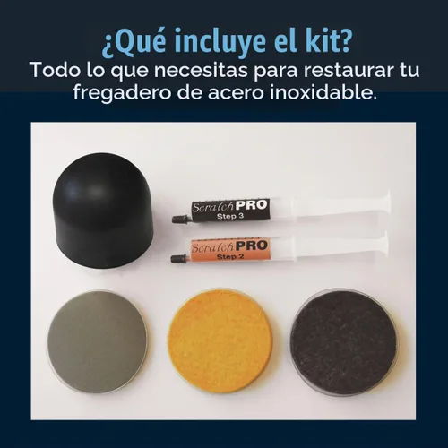 Vista 4 de Kit removedor de arañazos para pulir y reparar fregaderos de acero inoxidable, con compuestos de pulido de diamante, para reducir la apariencia