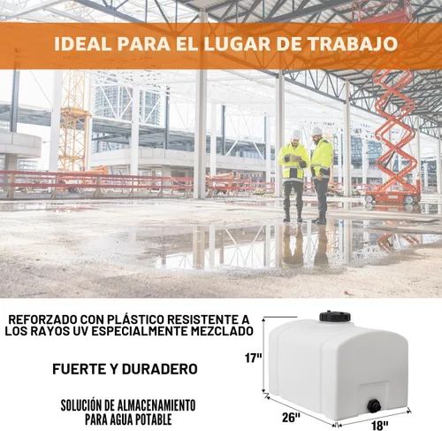 Vista 6 de RomoTech 82123899 Tanque de Agua con Depósito Abovedado de Polietileno, 26 galones, Fabricado en los Estados Unidos Tanque de Polietileno para Agua