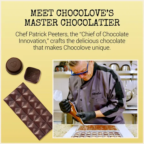Vista 6 de Chocolove Barras de chocolate negro 55% cacao Elaboradas con chocolate suave semidulce premium Sin OMG, certificado Rainforest Alliance, barra