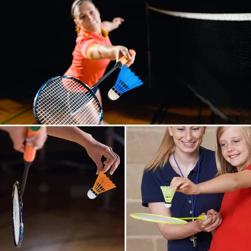 Vista 6 de Hysagtek 12 piezas de bádminton volante de bádminton Birdie, deportes interiores y exteriores, entrenamiento de pelota de ejercicio, gimnasio, juego