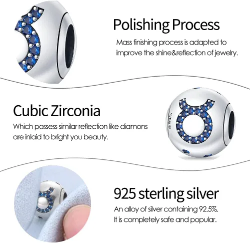 Vista 56 de Pandach 12 dijes de cumpleaños con signo del zodiaco de plata de ley 925 con piedra natal para mujer, pulsera, collar, pulsera, regalo para mujeres