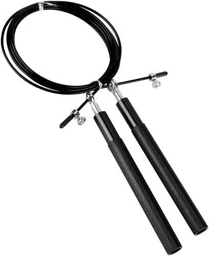 Vista 2 de Cuerda de saltar, cuerda de saltar de velocidad ajustable con mango de aleación de aluminio para fitness, gimnasio en casa y ejercicio