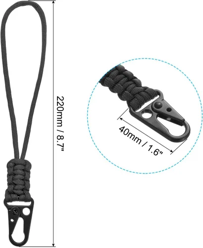 Vista 2 de PATIKIL Cordón de muñeca con clip de eslinga, llavero de cordón de insignia, cierre de metal
