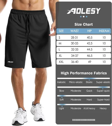Vista 7 de Aolesy Pantalones cortos de baloncesto para hombre con bolsillos con cremallera, pantalones cortos deportivos de 10 pulgadas para hombre, pantalones