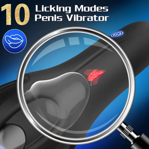Vista 4 de Masturbador masculino Juguetes sexuales para hombres, vibrador de pene masculino para hombres con lamer la lengua, Masterbater Juguete sexual