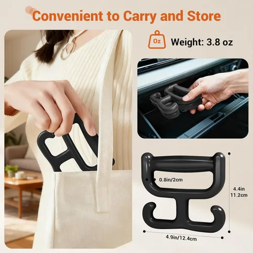 Vista 4 de Paquete de 2 bolsas de comestibles con asa para bolsas de plástico, cada una tiene capacidad para 100 libras, duradera, multiusos, resistente, Negro